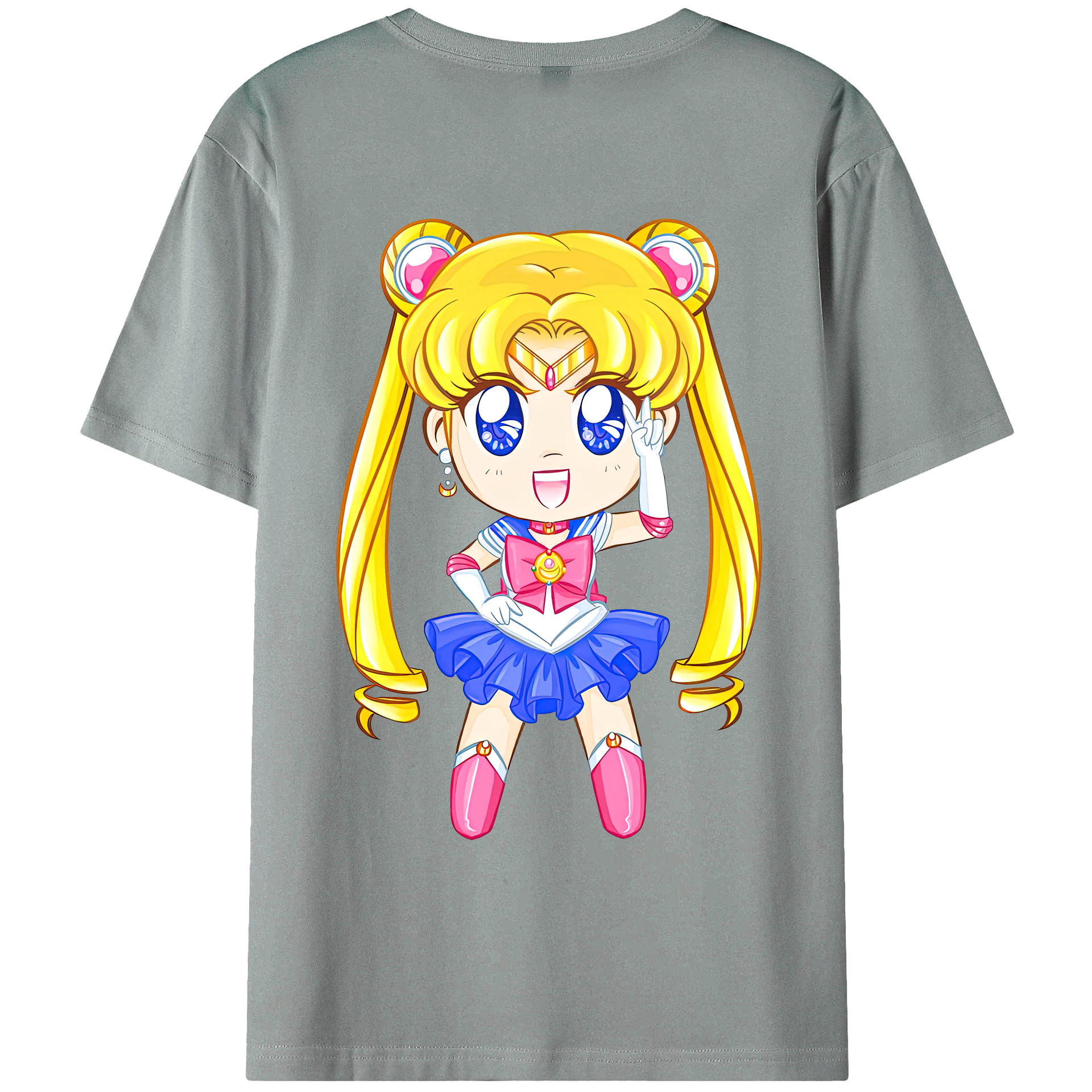 （画像用） 美少女戦士セーラームーン 月野 うさぎ つきの うさぎ Sailor Moon Tsukino Usagi 綿100％ メンズ半袖Tシャツ（バックプリント） 通気性